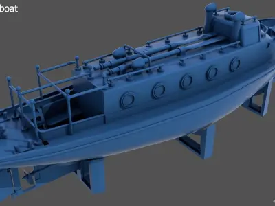 12m italian ww2 motorboat - Commercial license  - 1-100 scale 3D print model
