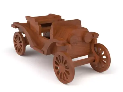 Wooden toy car 50 3D model