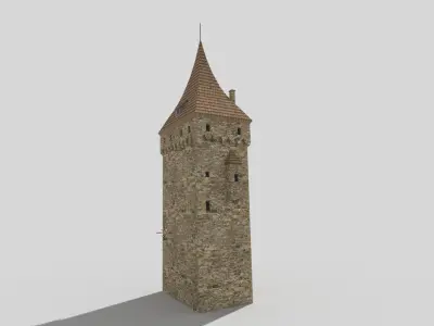 medieval tower c Low-poly 3D model