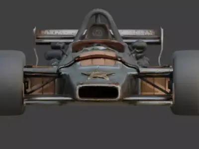 Post-Apocalyptic Sheriff Formula Racer model Low-poly 3D model