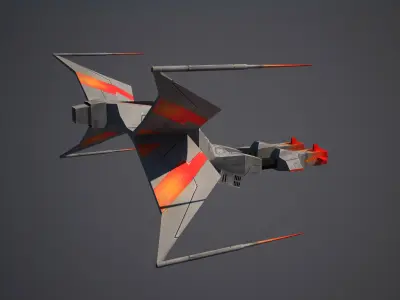 Spaceship Race 1 Low-poly 3D model