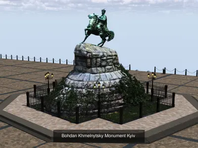 Kyiv city Ukraine Sophia Square Saint Sophia Cathedral 3D Model Collection