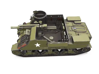 M7 Priest Howitzer Motor Carriage Low-poly 3D model