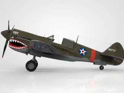 Curtiss P-40 Warhawk 3D model shop