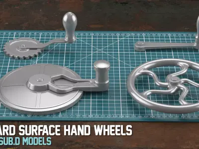 15 Sub-D Hard Surface Hand Wheels 3D model