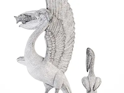 Pelican statues 3D model