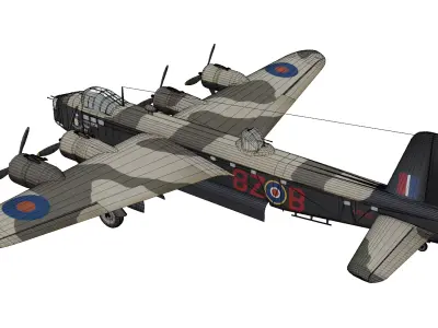 Stirling jet Low-poly 3D model
