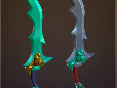 Game ready stylized sword Low-poly 3D model