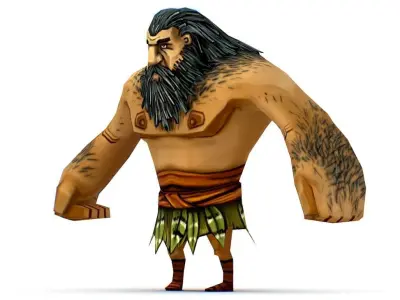 Low Poly Cartoon Creature Villager Man Low-poly 3D model