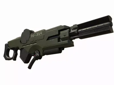 Sci-Fi Rifle Low-poly 3D model buy