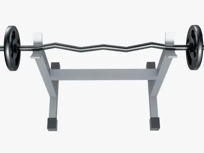 Easel Stand Curl Rod Low-poly 3D model