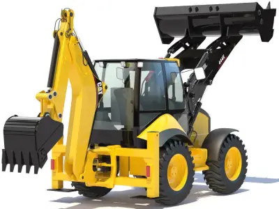Backhoe Loader Cat 411E 3D model