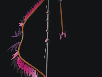 Concept game ready PBR BOW Low-poly 3D model