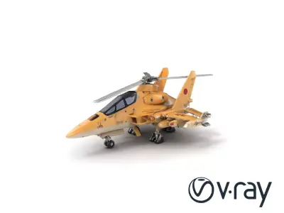 ThunderBolt II Desert-Camouflage Armored Helicopter model pack Low-poly 3D model