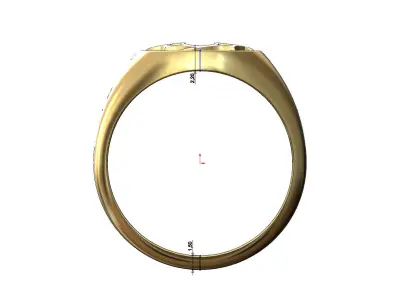 Gothic ornament signet ring 3D print model