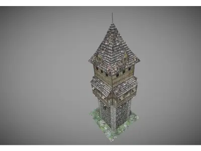 medieval tower Low-poly 3D model shop