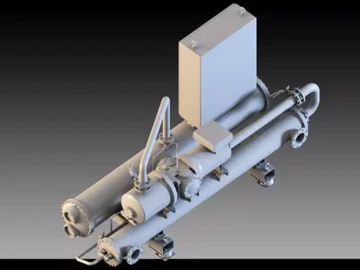 Industrial HVAC System and Components 3D model