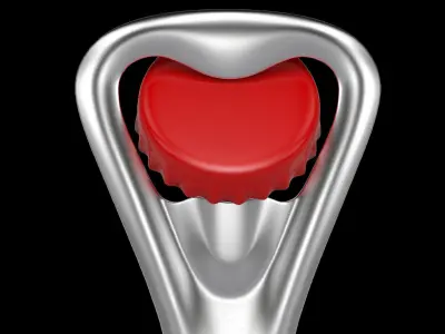 Bottle opener Low-poly 3D model purchase