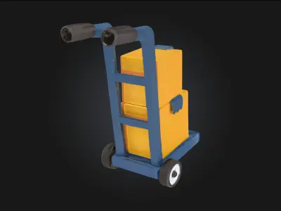 Hand Truck with Boxes  Essential Asset for Industrial  3D model