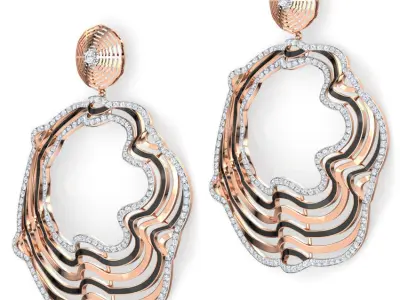 Mahal Wave Earring 3D print model