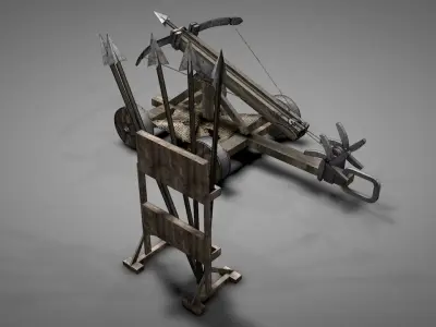 Medieval Ballista Catapult Low-poly 3D model