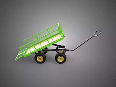 TIPPING TILTED FOLDING TRAILER TROLLEY DUMP WHEELBARROW CARRIER 3D model