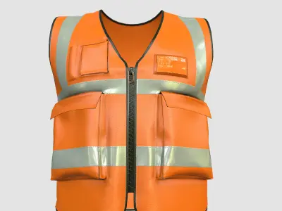 Reflective Safety Vest Low Poly Low-poly 3D model