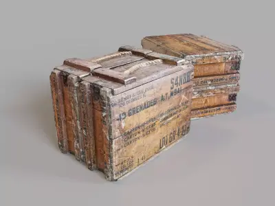 Old Ammo Box Photogrammetry 3d scan optimized game ready Low-poly 3D model