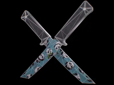 Cold Steel Recon Tanto Panda - Knife Low-poly 3D model