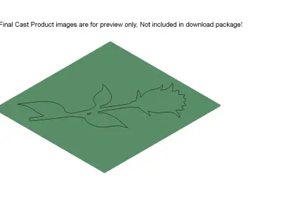 Elegant Rose Silhouette Craft Mold for Wall Decor 3D model