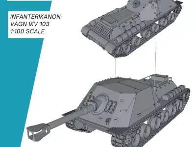 Infanterikanonvagn IKV 103 3D print model