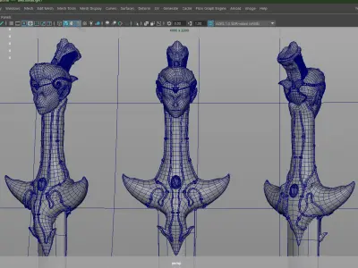 Knife of God Low-poly 3D model