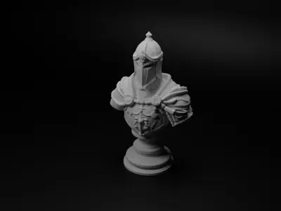 King Arthurs Knight Bust Chess 3D print model