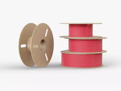 3D Printer Filament Spools Cardboard Low-poly 3D model