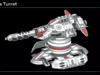 Plasma Turret Low-poly 3D model get