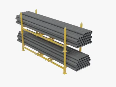 Pipes Storage Rack Low-poly 3D model