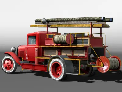 Firetruck PMG-1 Low-poly 3D model