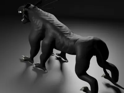 Thanator 3D Model cat Free low-poly 3D model