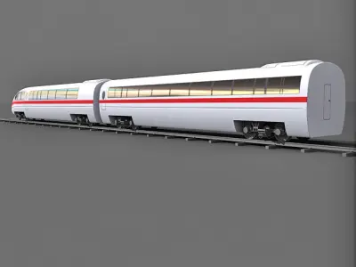 Red Speed Train 2 3D model