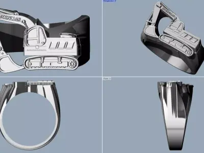 Excavator Ring - Anillo excavadora  3D print model