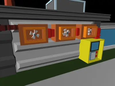 Low poly war or multipurpose factory  Free low-poly 3D model