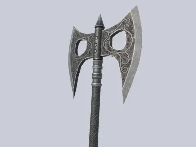 Fantasy axe Low-poly 3D model order