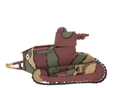 French Renault FT 17 Light Tank 3D model
