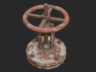 Rusty valve Low-poly 3D model