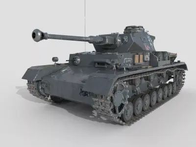 Panzer IV F2 medium tank Low-poly 3D model