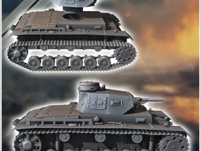 Panzer III Ausf E - miniatures tabletop scenery 3D print model