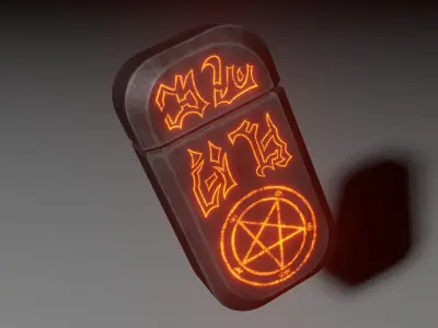 Lighter with pentagram Low-poly 3D model