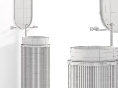 Guest bathroom with antique style elements 3D model