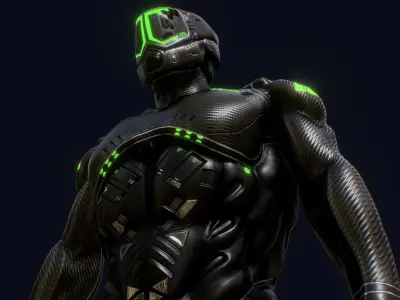 free-mixamo-retextured-model man in futuristic suit Free low-poly 3D model