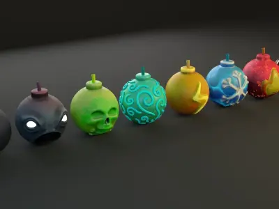 Pack Bomb  Low-poly 3D model